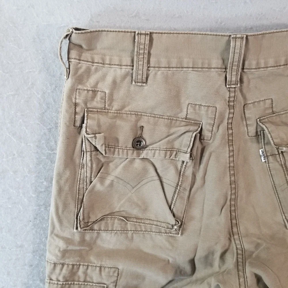 Levi's cargo shorts men's 31x11 brown heavy cotton outdoor Urban long hiking